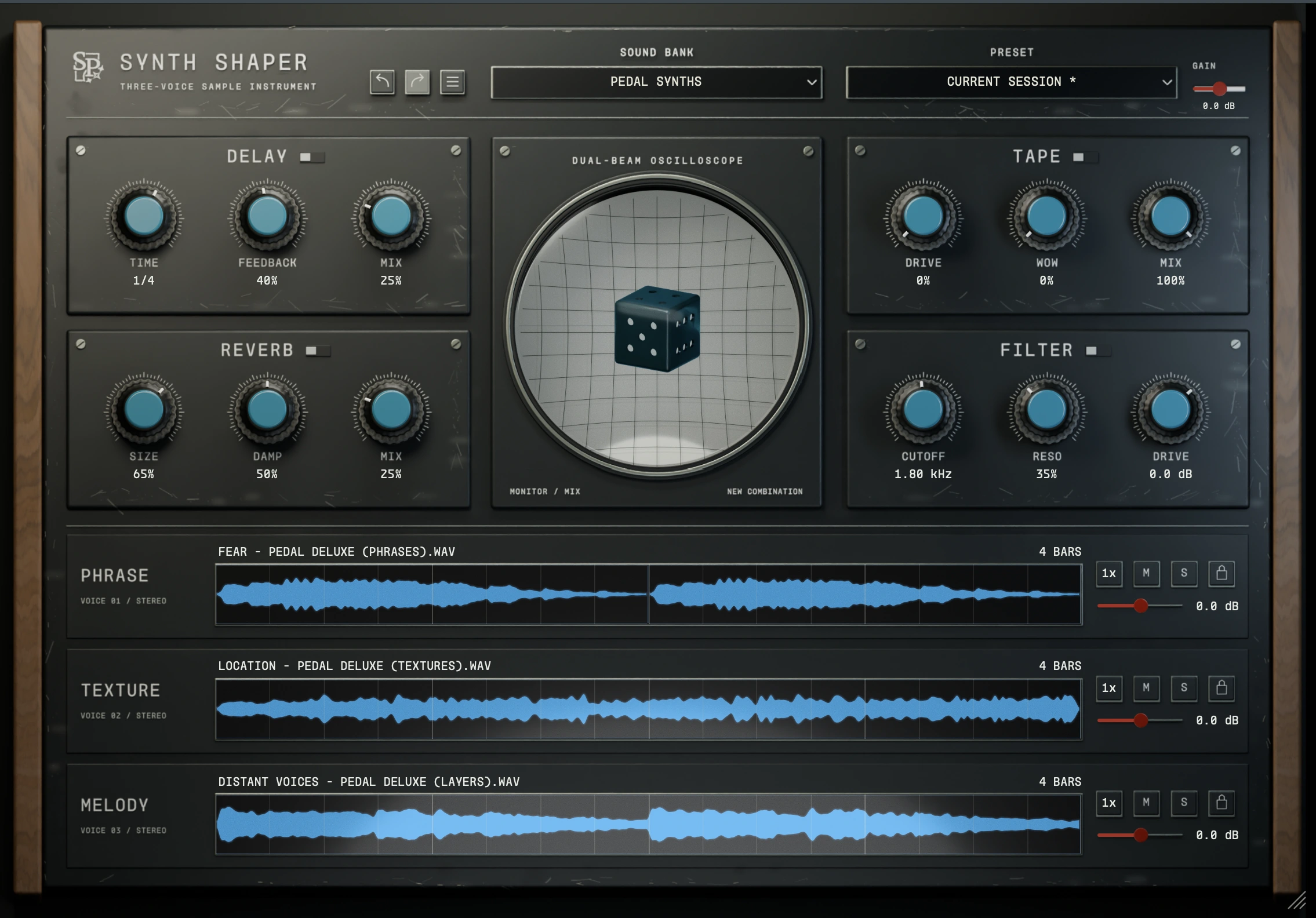 Black and walnut Synth Shaper skin